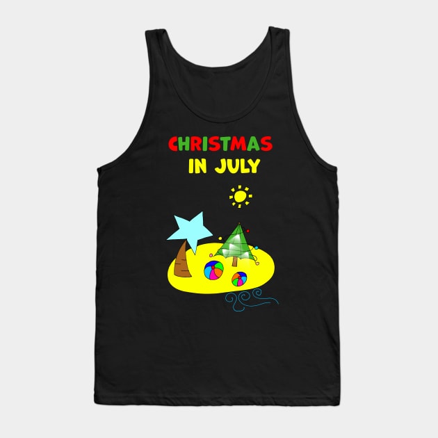 Christmas in July Beach Island Tank Top by Artstastic